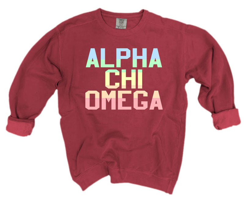 Alpha Chi Omega Comfort Colors Pastel Sorority Sweatshirt