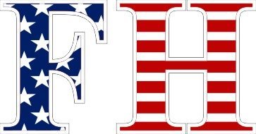 Farmhouse American Flag Letter Sticker - 2.5