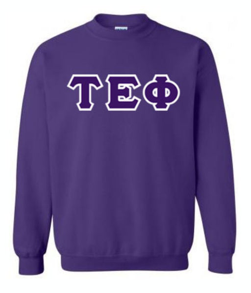 Tau Epsilon Phi Classic Colors Sewn-On Letter Crewneck