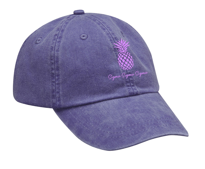 Sigma Sigma Sigma Pineapple Embroidered Hat