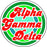 Alpha Gamma Delta Funky Circle Sticker