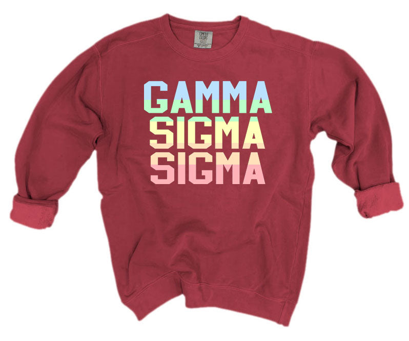 Gamma Sigma Sigma Comfort Colors Pastel Sorority Sweatshirt