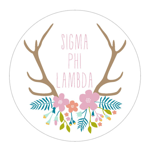 Sigma Phi Lambda Floral Antler Sticker