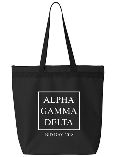 Alpha Gamma Delta Box Stacked Event Tote Bag