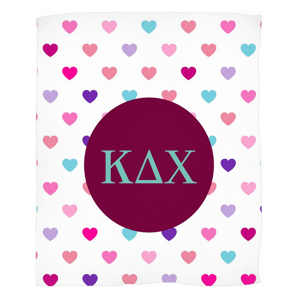 Kappa Delta Chi Hearts Fleece Blankets Kappa Delta Chi Hearts Fleece Blankets