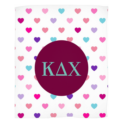 Kappa Delta Chi Hearts Fleece Blankets