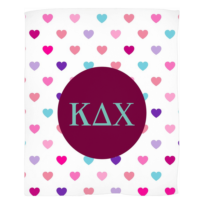 Kappa Delta Chi Hearts Fleece Blankets Kappa Delta Chi Hearts Fleece Blankets