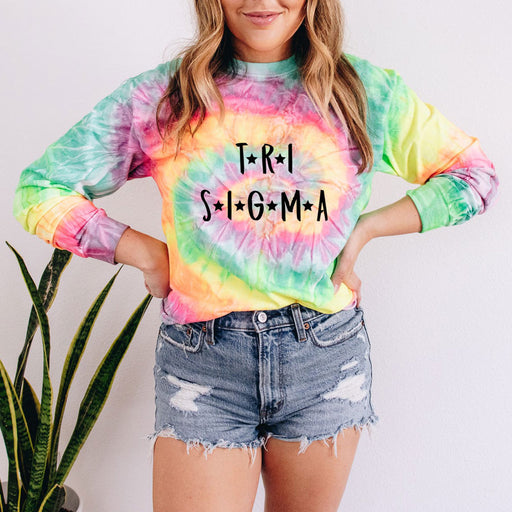 Sigma Sigma Sigma Tie-Dye Longsleeve Crewneck T-Shirt