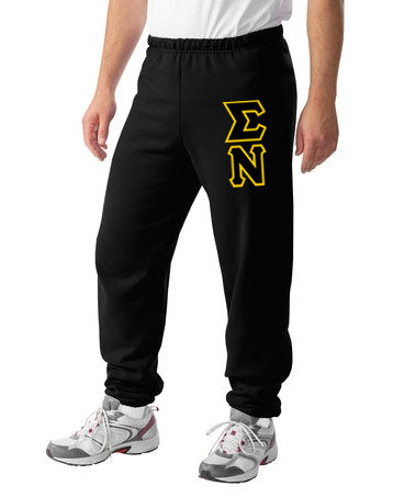 Sigma Nu Sweatpants with Sewn-On Letters