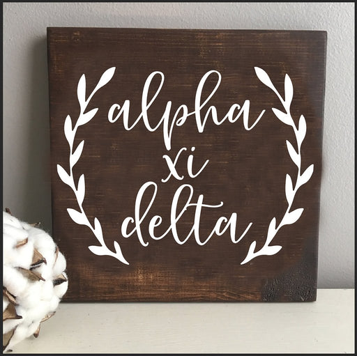 Alpha Xi Delta Wooden Wall Art