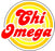 Chi Omega Funky Circle Sticker