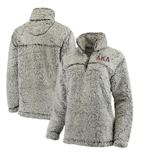 Alpha Kappa Lambda Embroidered Sherpa Quarter Zip Pullover