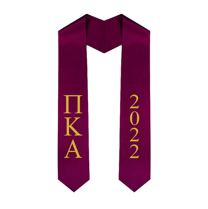 Pi Kappa Alpha Vertical Grad Stole with Letters & Year