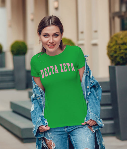 Delta Zeta Varsity Letterman Letter T-Shirt