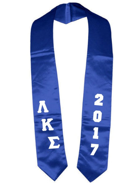 Lambda Kappa Sigma Slanted Grad Stole with Letters & Year