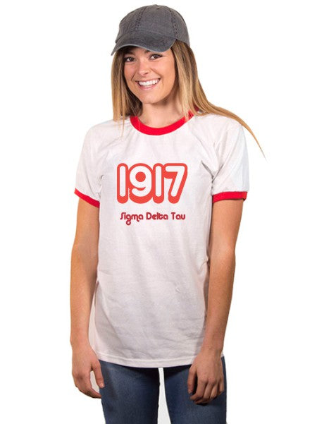 Sigma Delta Tau Year Established Ringer T-Shirt