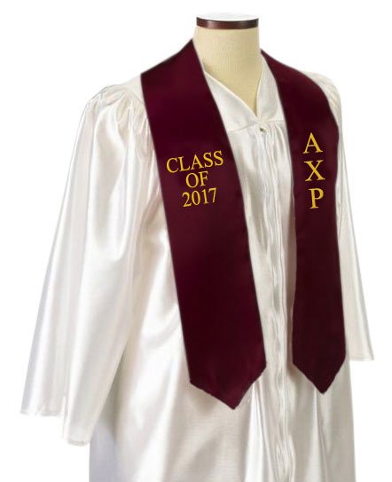 Alpha Chi Rho Classic Colors Embroidered Grad Stole