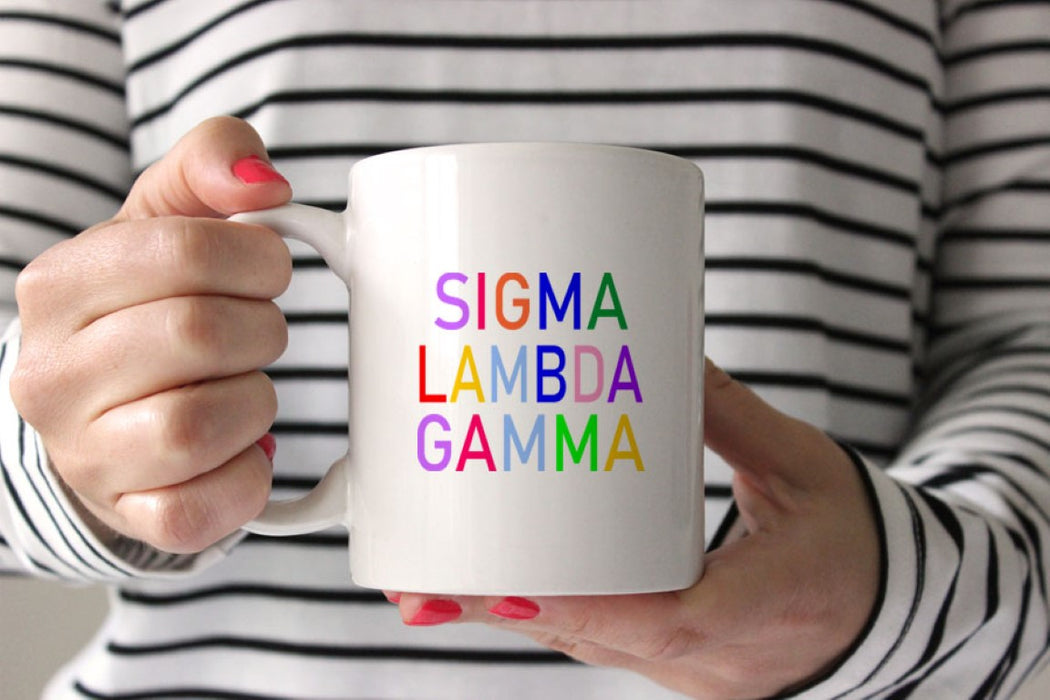 Sigma Lambda Gamma Coffee Mug with Rainbows - 15 oz