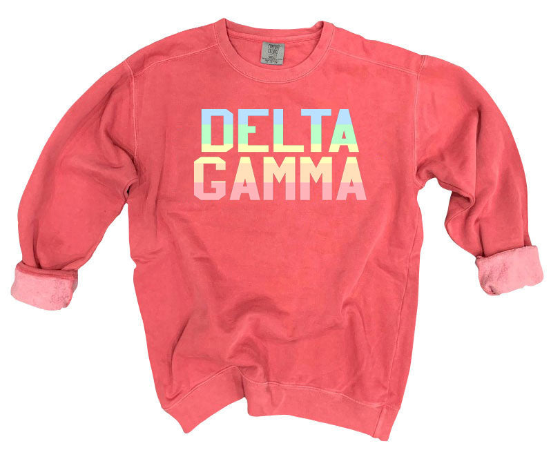 Delta Gamma Comfort Colors Pastel Sorority Sweatshirt