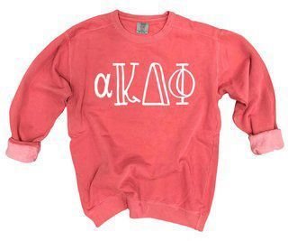 Alpha Kappa Delta Phi Comfort Colors Greek Letter Sorority Crewneck Sweatshirt