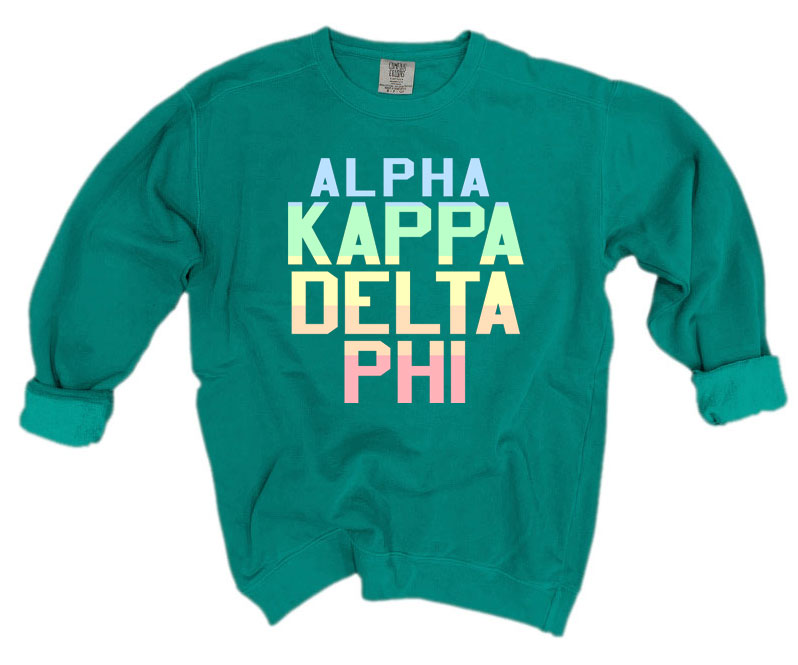 Alpha Kappa Delta Phi Comfort Colors Pastel Sorority Sweatshirt