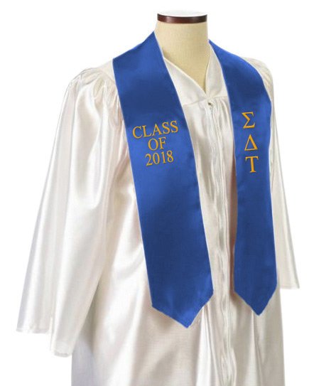 Sigma Delta Tau Classic Colors Embroidered Grad Stole