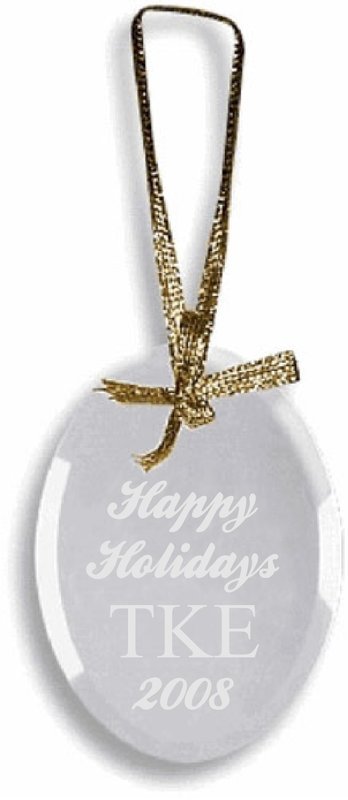 Tau Kappa Epsilon Engraved Glass Ornament