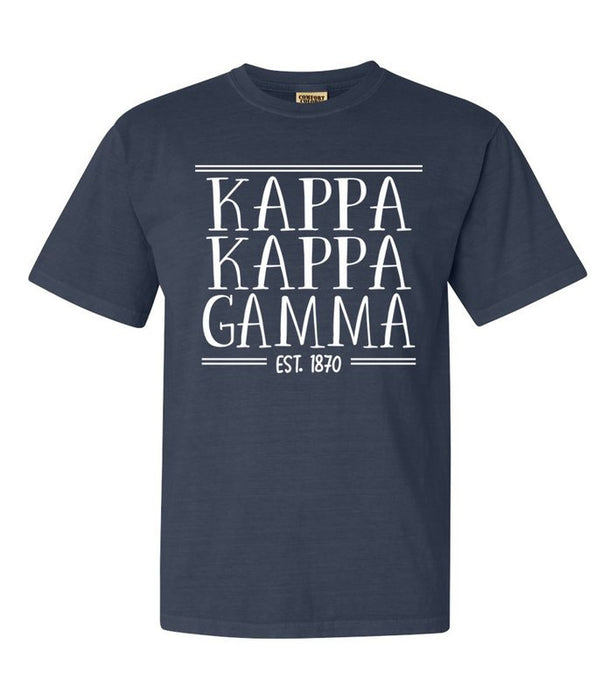 Kappa Kappa Gamma Custom Comfort Colors Crewneck T-Shirt
