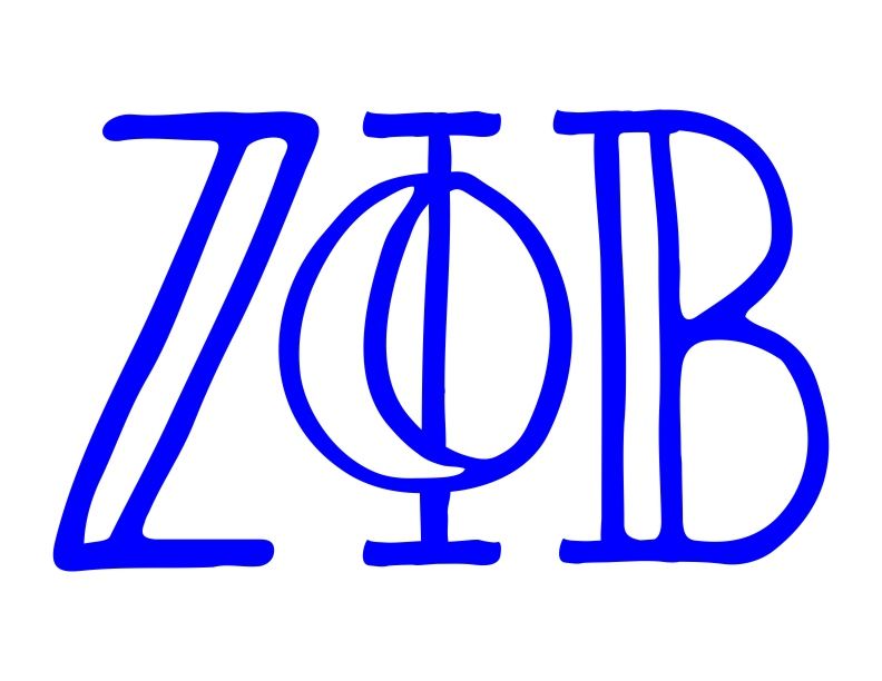 Zpb Lettering Zeta Phi Beta Inline Greek Letter Sticker - 2.5
