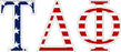 Tau Delta Phi American Flag Letter Sticker - 2.5