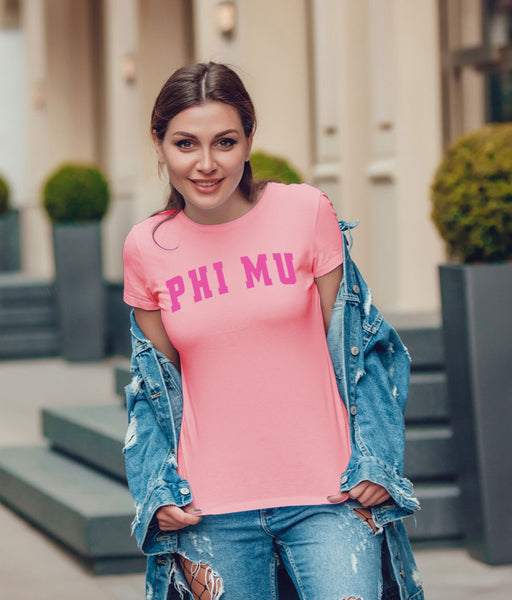Phi Mu Varsity Letterman Letter T-Shirt