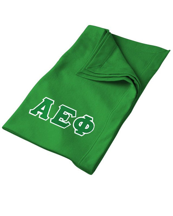 Alpha Epsilon Phi Greek Twill Lettered Sweatshirt Blanket