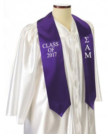 Sigma Alpha Mu Classic Colors Embroidered Grad Stole