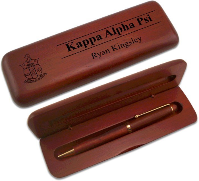 Kappa Alpha Psi Wooden Pen Case & Pen