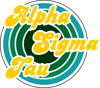 Alpha Sigma Tau Funky Circle Sticker