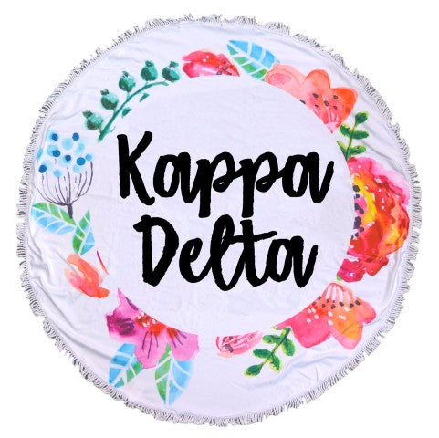 Kappa Delta Floral Fringe Towel Blanket