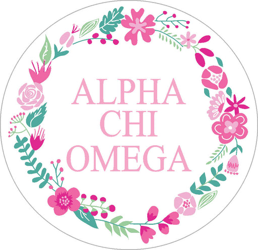 Alpha Chi Omega Floral Wreath Sticker