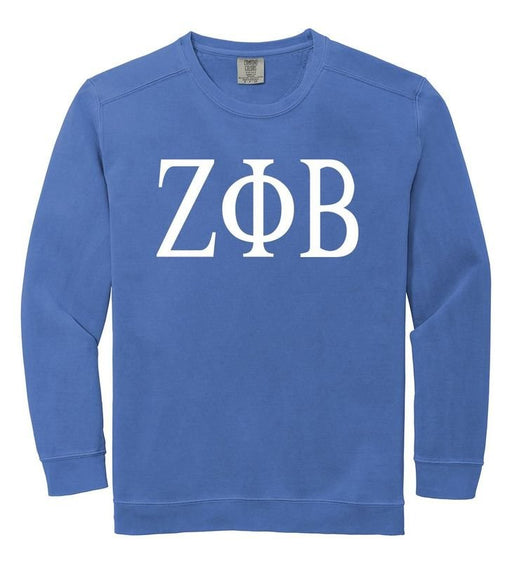 Zeta Phi Beta Comfort Colors Greek Letter Sorority Crewneck Sweatshirt