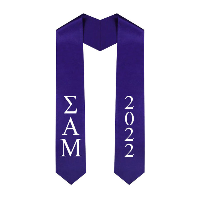 Sigma Alpha Mu Vertical Grad Stole with Letters & Year