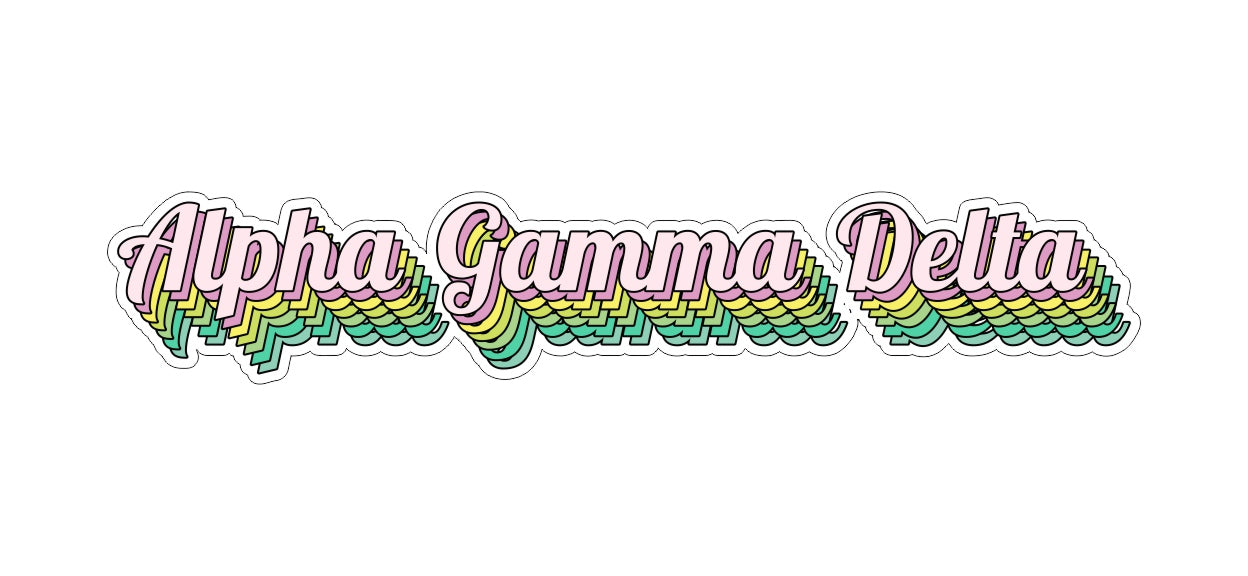 Alpha Gamma Delta New Hip Stepped Sticker