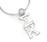 Sigma Kappa Sterling Silver Lavaliere Pendant with Clear Swarovski Crystal
