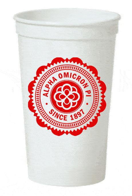 Alpha Omicron Pi Classic Oldstyle Giant Plastic Cup