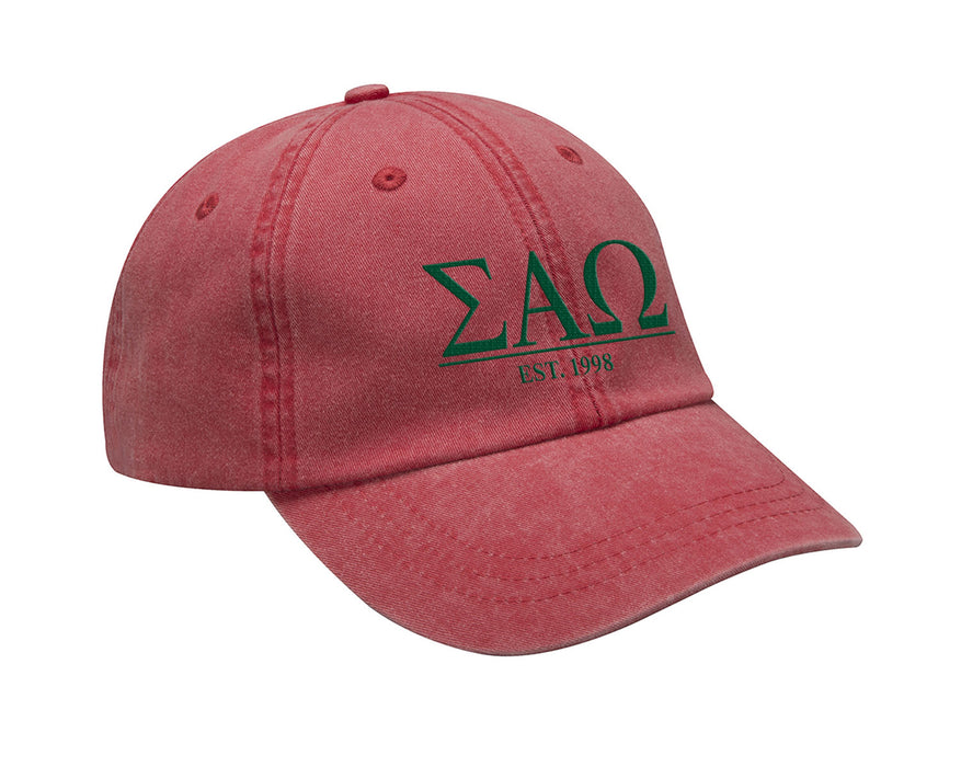 Sigma Alpha Omega Letters Year Embroidered Hat
