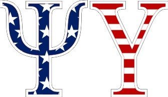 Psi Upsilon American Flag Letter Sticker - 2.5