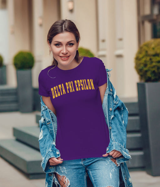 Delta Phi Epsilon Varsity Letterman Letter T-Shirt