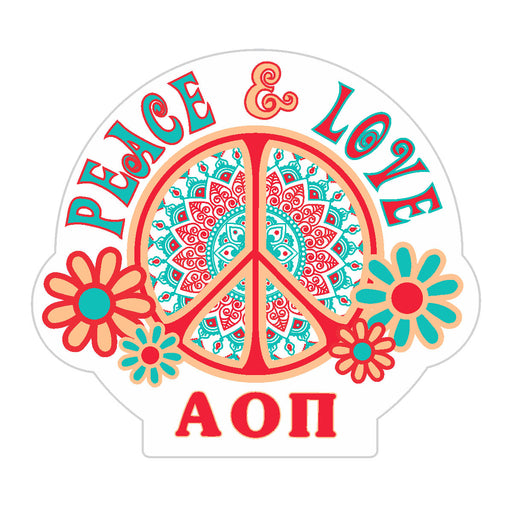 Alpha Omicron Pi Peace Sticker