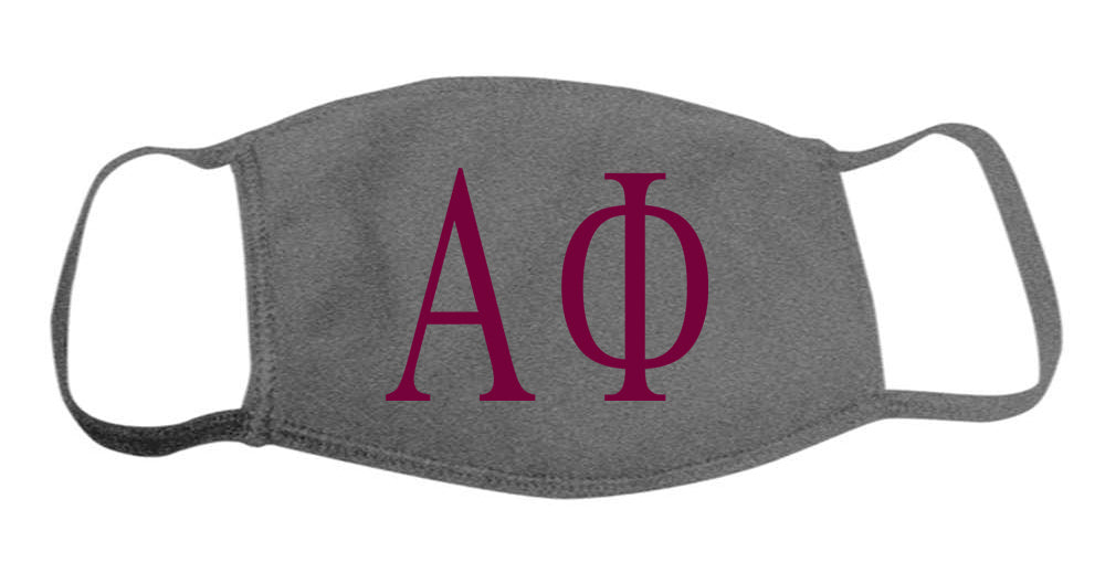 Alpha Phi Face Mask With Big Greek Letters