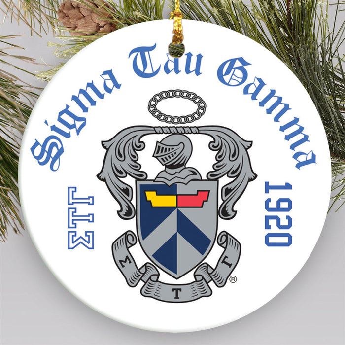 Sigma Tau Gamma.jpg Round Crest Ornament