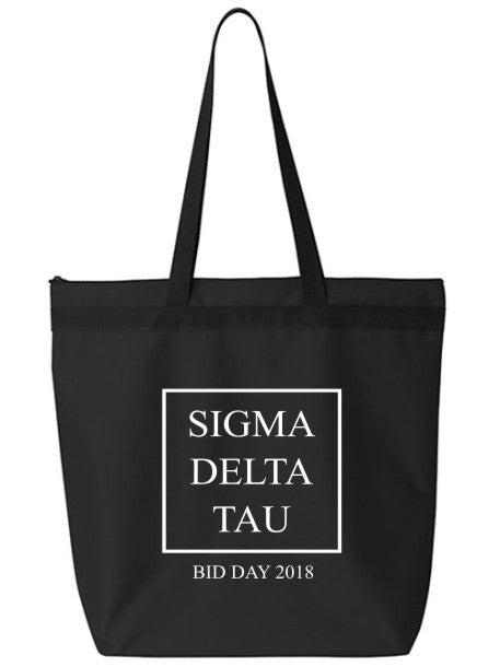 Sigma Delta Tau Box Stacked Event Tote Bag
