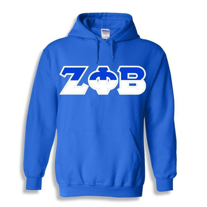 Zeta Phi Beta Two Toned Lettered Hooded Sweatshirt